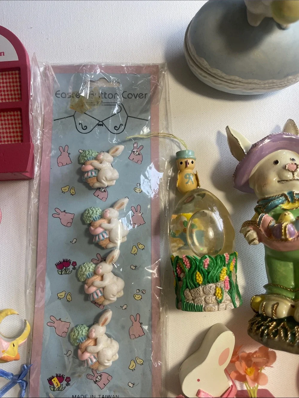 Vintage Easter Decor over 50 pieces bunnies, eggs, ornaments, pastel colors
